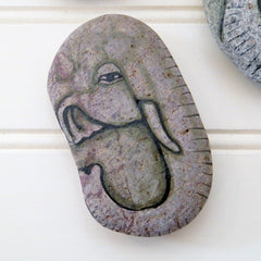Mekong River Rock Elephant Painting