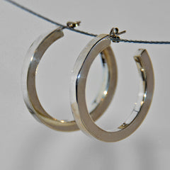 Sterling Silver Thick Ring Studded Earrings