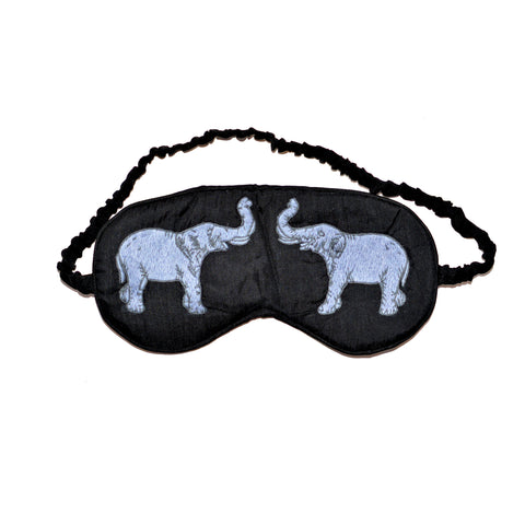 Silk Elephant Sleeping Mask - Black