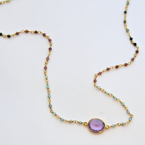 Tourmaline and Amethyst Necklace