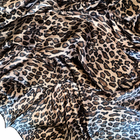 Rectangle Silk Scarf - Leopard