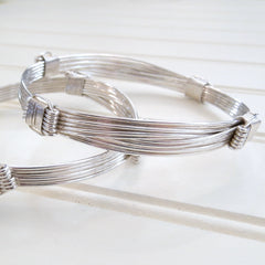 4 knot 12 Strand Sterling Silver Replica Elephant Hair Bracelet