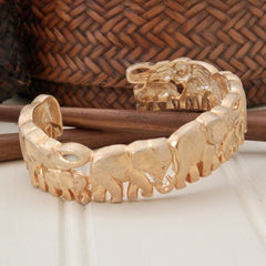 Gold Plate Elephant Cuff Bracelet