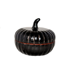 Burmese Lacquerware Pumpkin Box (small/black)