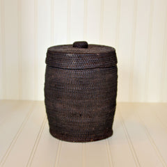 Antique Rattan Basket with Lid