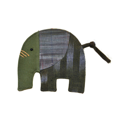 Cotton Elephant Coaster - Olive Green