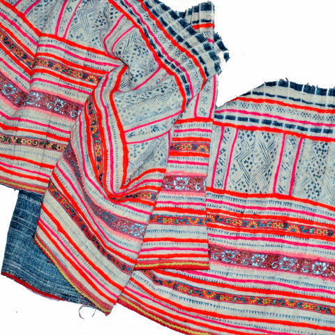 Vintage Vietnamese Hmong Hill Tribe Fabric (12" x 200")
