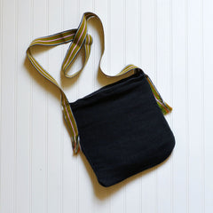 Yam Bag - Black with Olive and Orange Stripe Handle