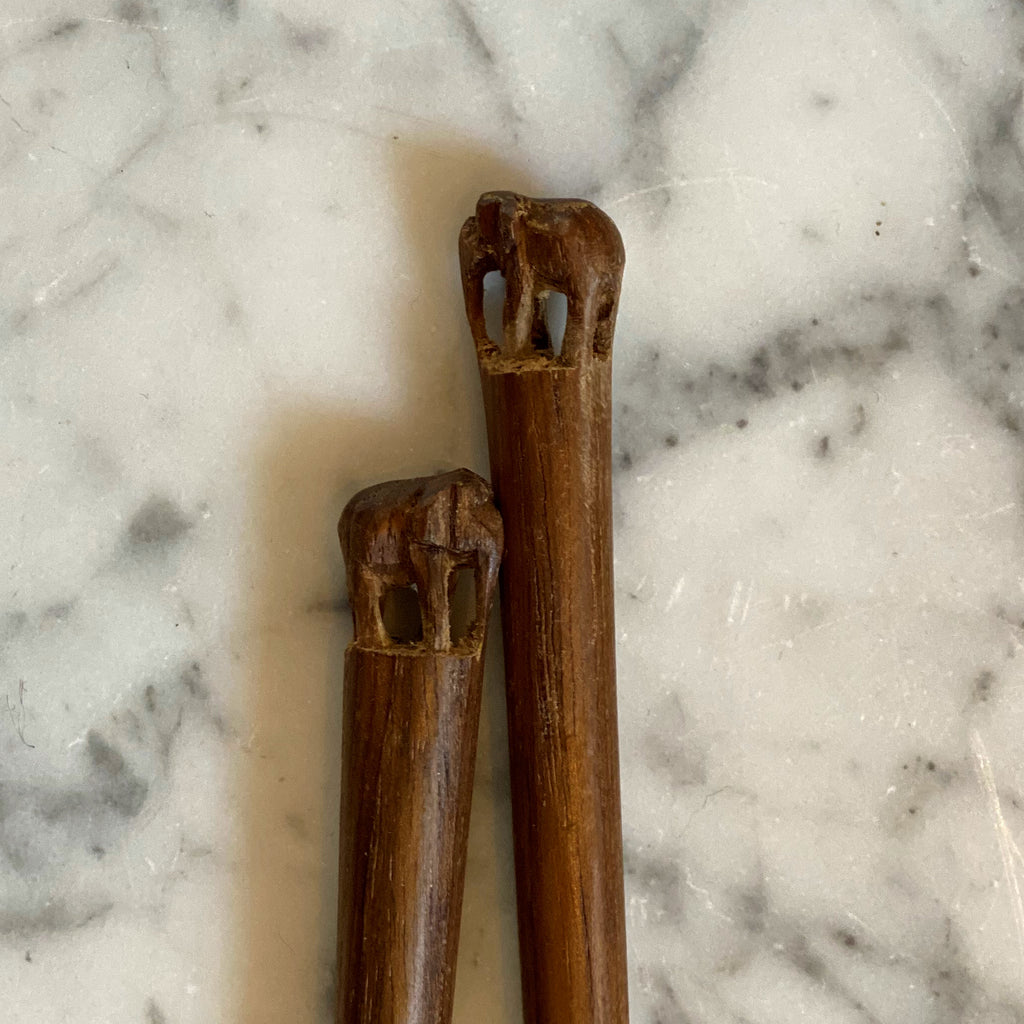Chopsticks (set) - Hand-Carved Elephant