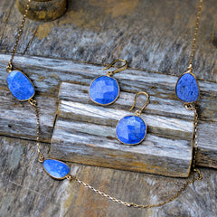 Lapis and Gold Chain Necklace