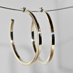 Sterling Silver Large Ring Studded Earrings