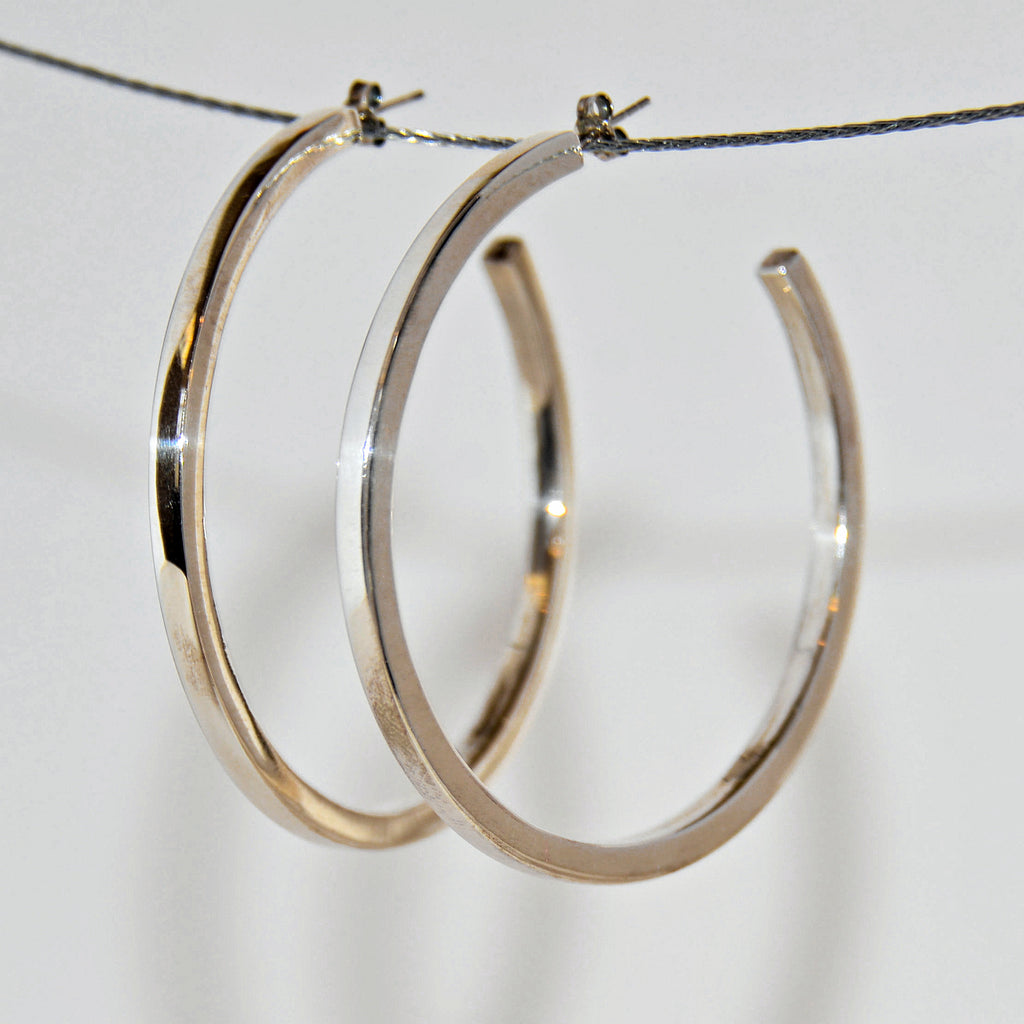 Sterling Silver Large Ring Studded Earrings