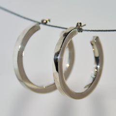 Sterling Silver Thick Ring Studded Earrings