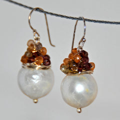 Baroque Pearl and Gemstone French Hook Earrings