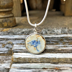 Siamese Chinese Porcelain Token on Sterling Silver Necklace