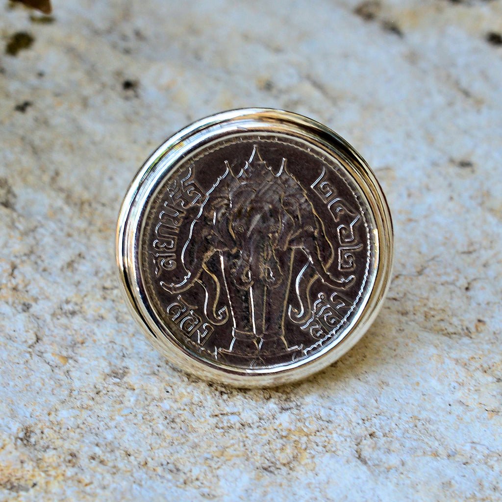 Thai Sterling Silver Coin Ring