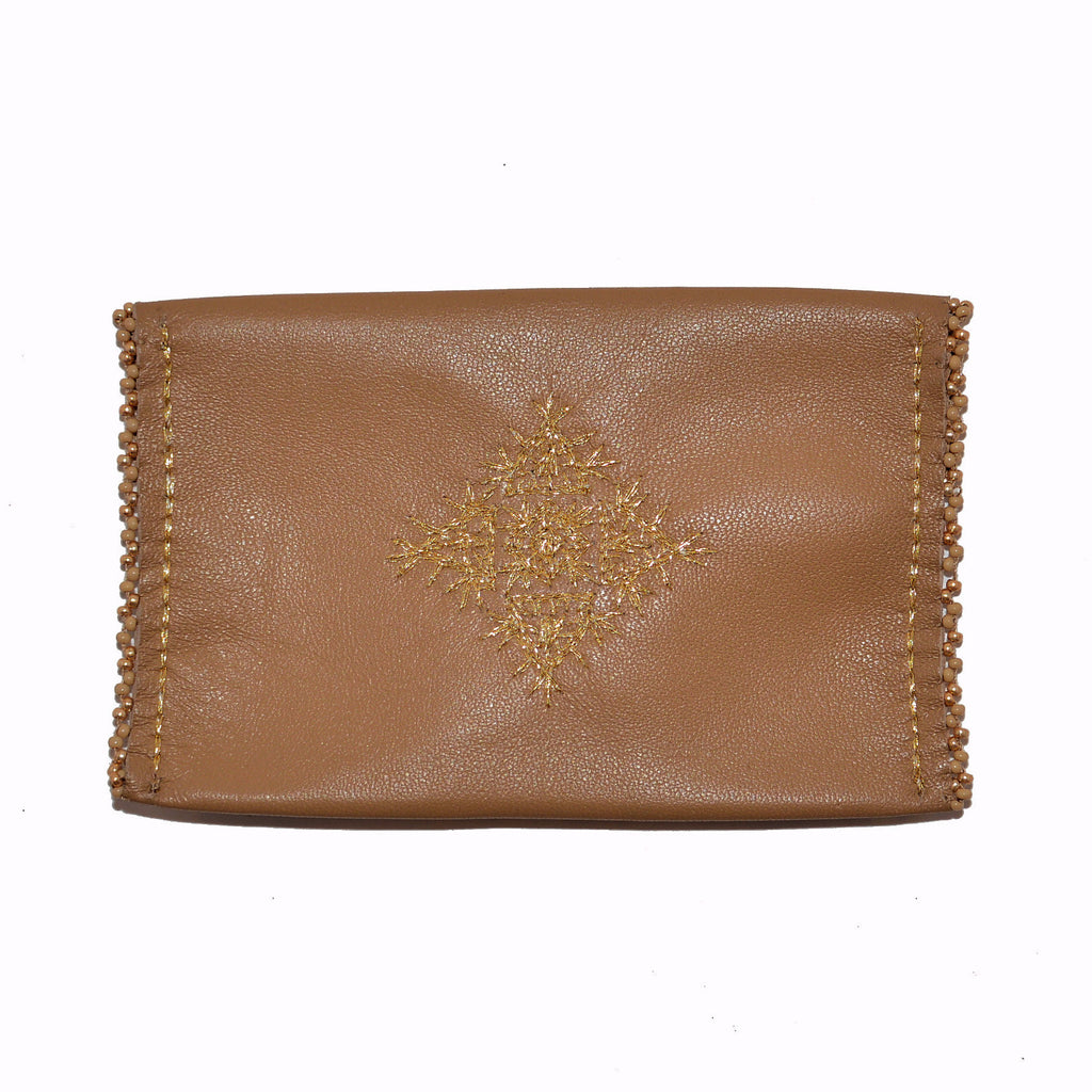 Beaded Leather Card Holder