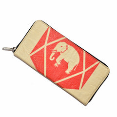 Elephant Cement Woman's Wallet with Zipper Closure