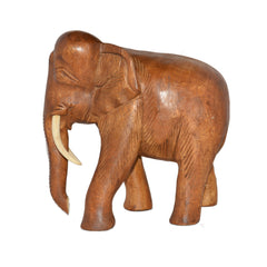 Hand Carved Elephant Figure (12 inch, Light Color)