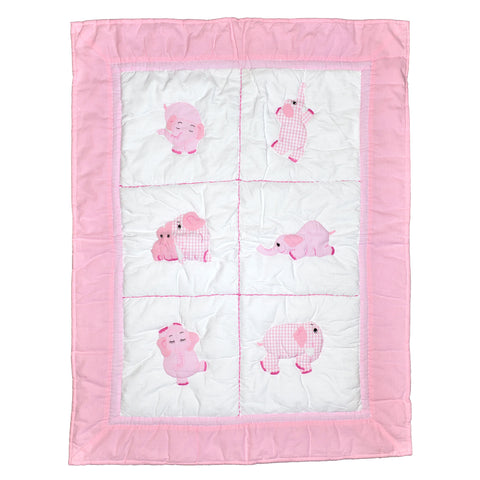 Elephant Baby Quilt - Pink