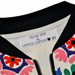 Limited Edition Embroidered Silk Crepe Bomber Jacket #183