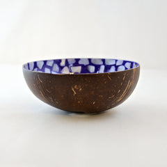 Oyster Shell Lacquered Coconut Bowl - Purple