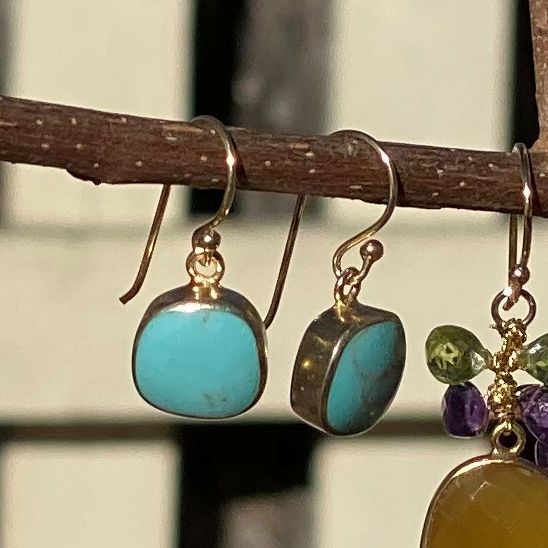 Square Turquoise Earrings | The Elephant Story