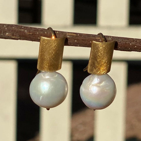White Freshwater Pearl Earrings