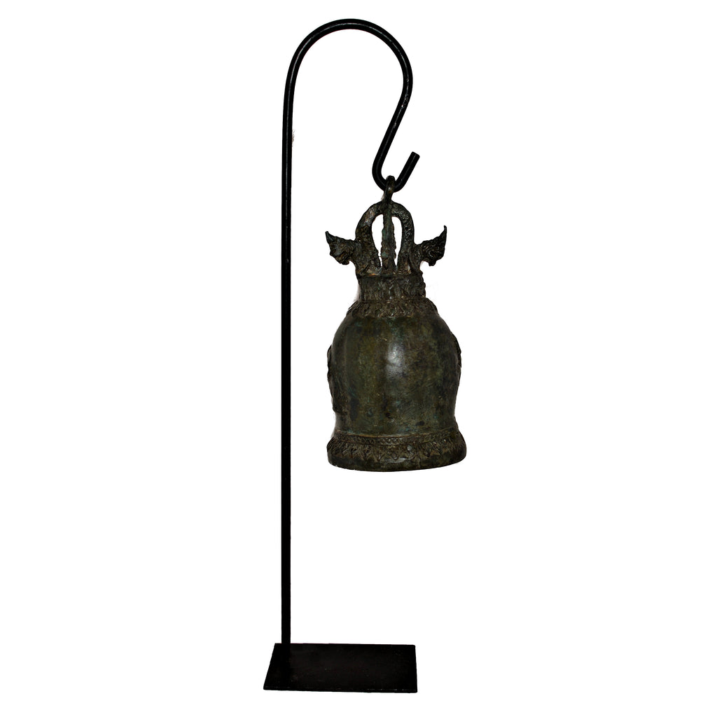 Elephant Temple Bell on Metal Stand (Happy Elephant)