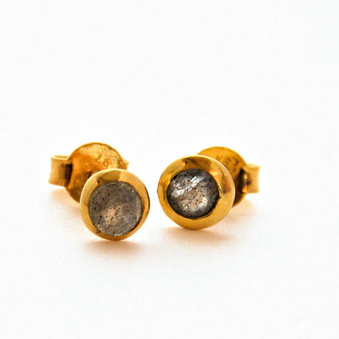 Moonstone and Labradorite Stud Earrings