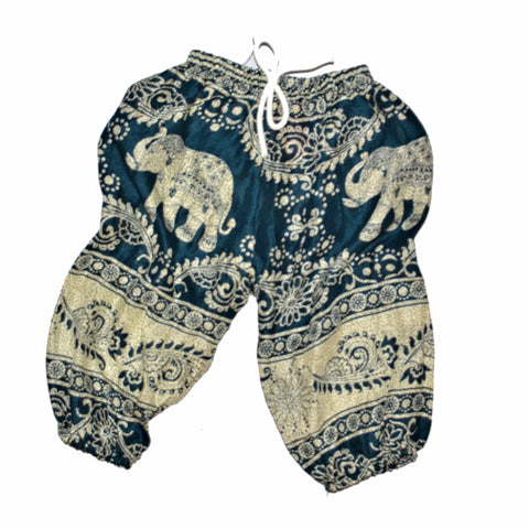 Childrens Elephant Print Pants - Green