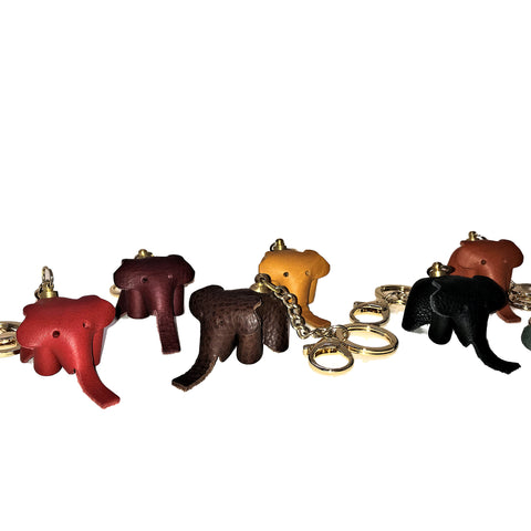 Leather Elephant Keychain