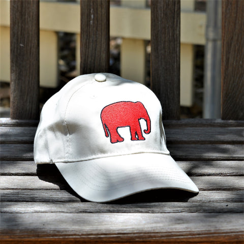 Youth Red Elephant Canvas Hat (Taupe)