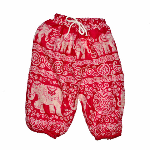 Childrens Elephant Print Pants - Pink