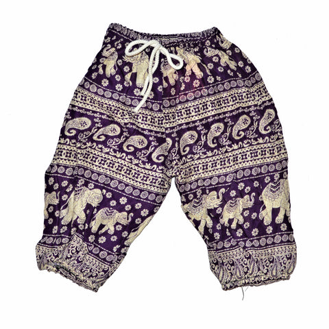 Childrens Elephant Print Pants - Purple