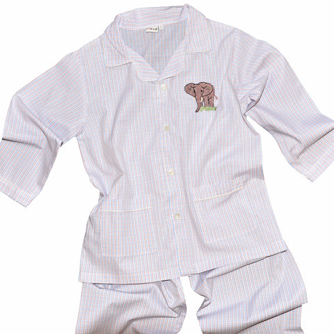 Cotton Pajamas with Embroidered Elephant (8 Year Old)