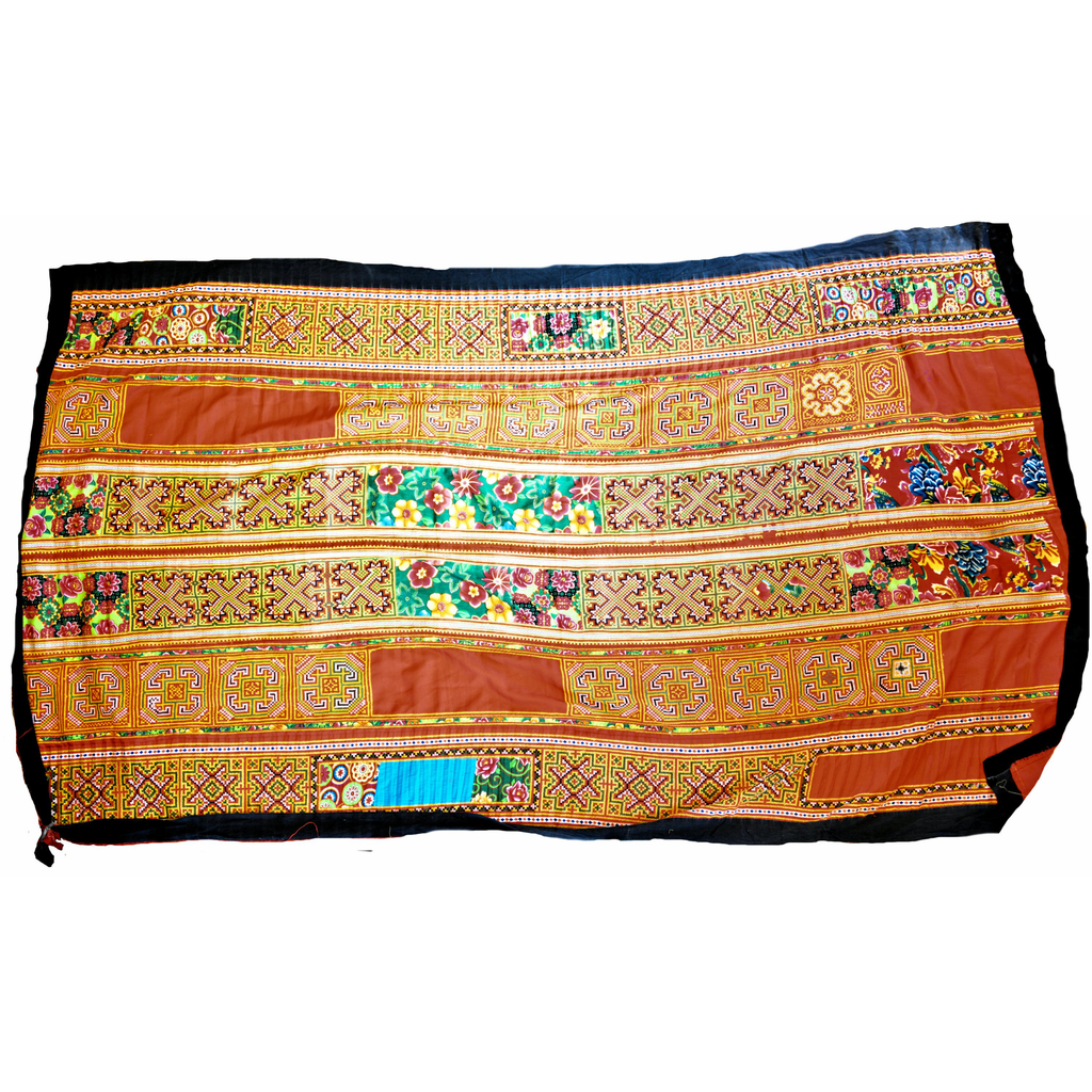 Vintage Hmong Hill Tribe Blanket (100" x 62")