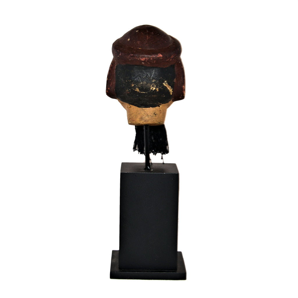 Antique Burmese Puppet Head on Stand (Small Man with Beard)