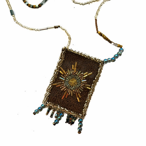 Olivia Dar Talisman Necklace - Brown with Gold and Bronze
