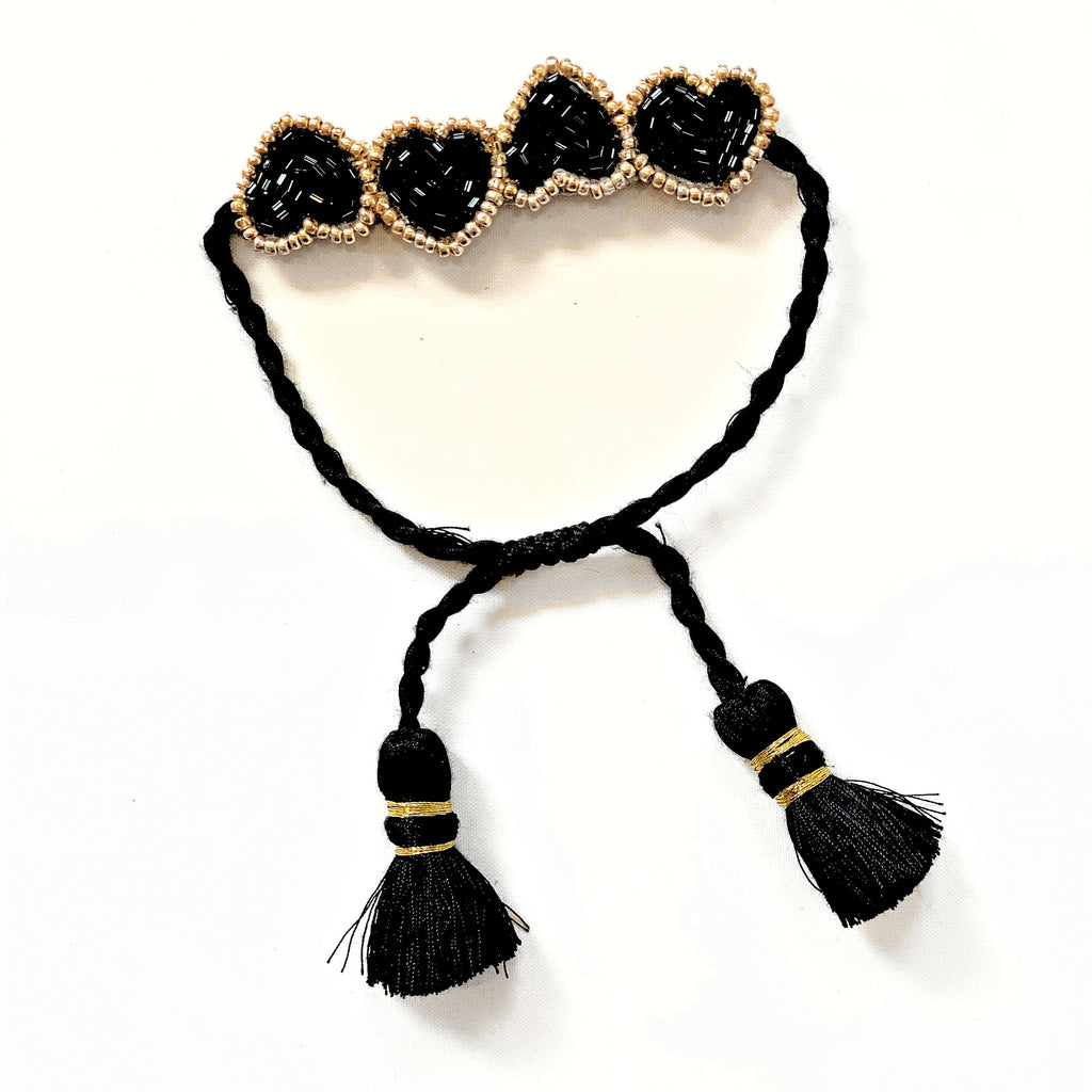 Olivia Dar Mini Heart Bracelet - Black