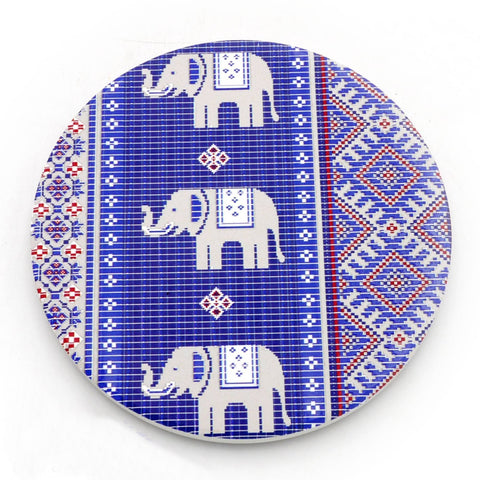 Water Absorbent Clay Coaster - Blue Elephant Textile