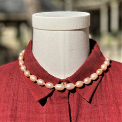 Pink Freshwater Pearl Necklace 18"
