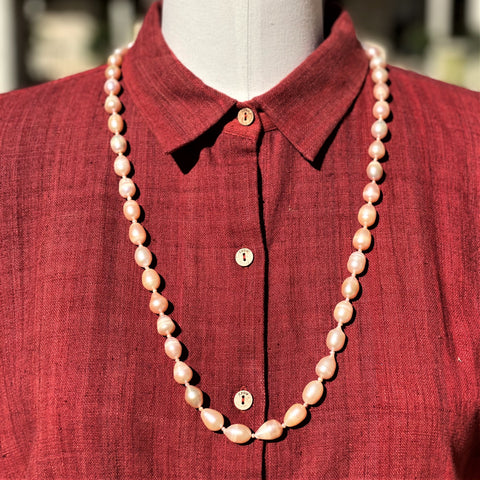 Pink Freshwater Pearl Necklace 30"