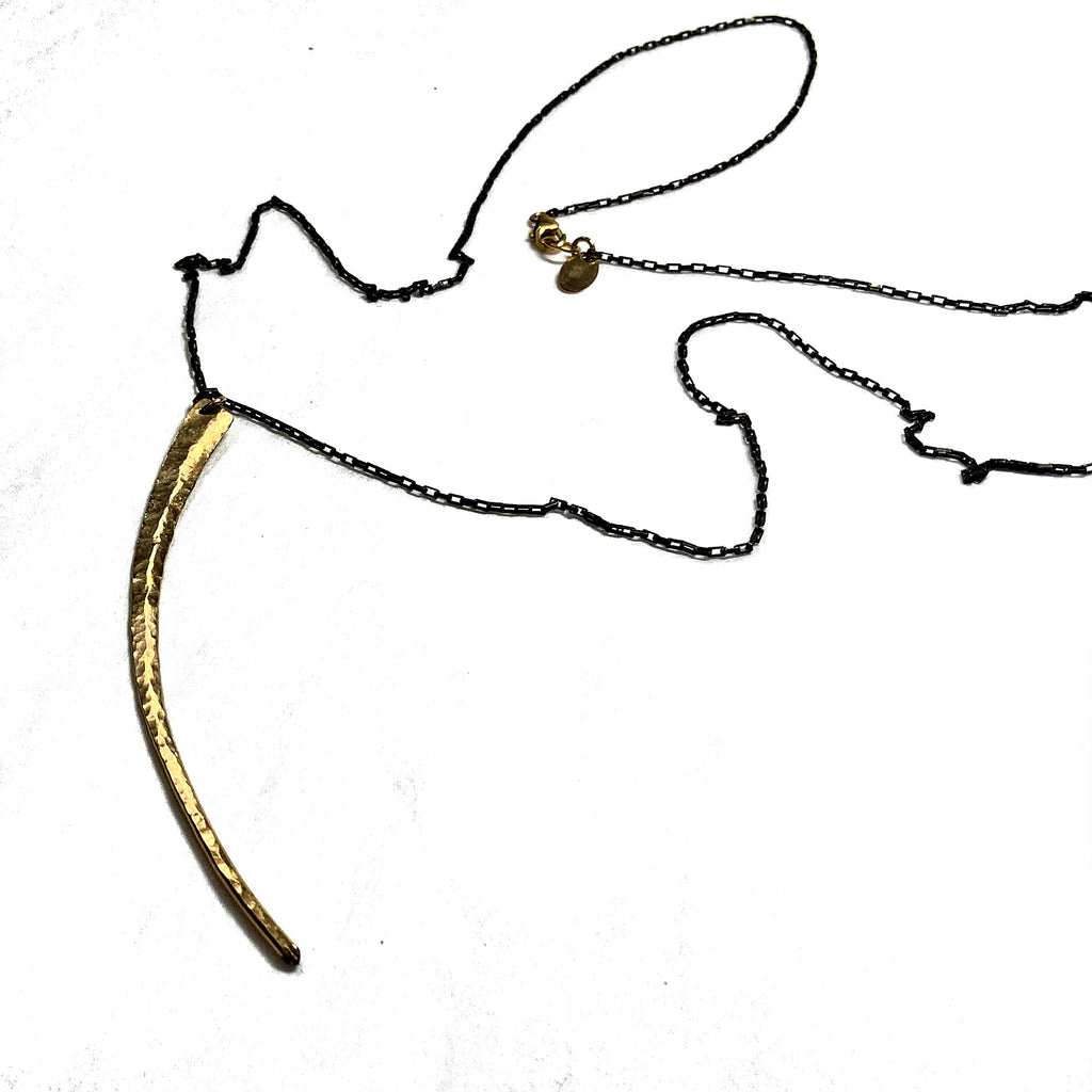 Vintage Brass Tusk Necklace