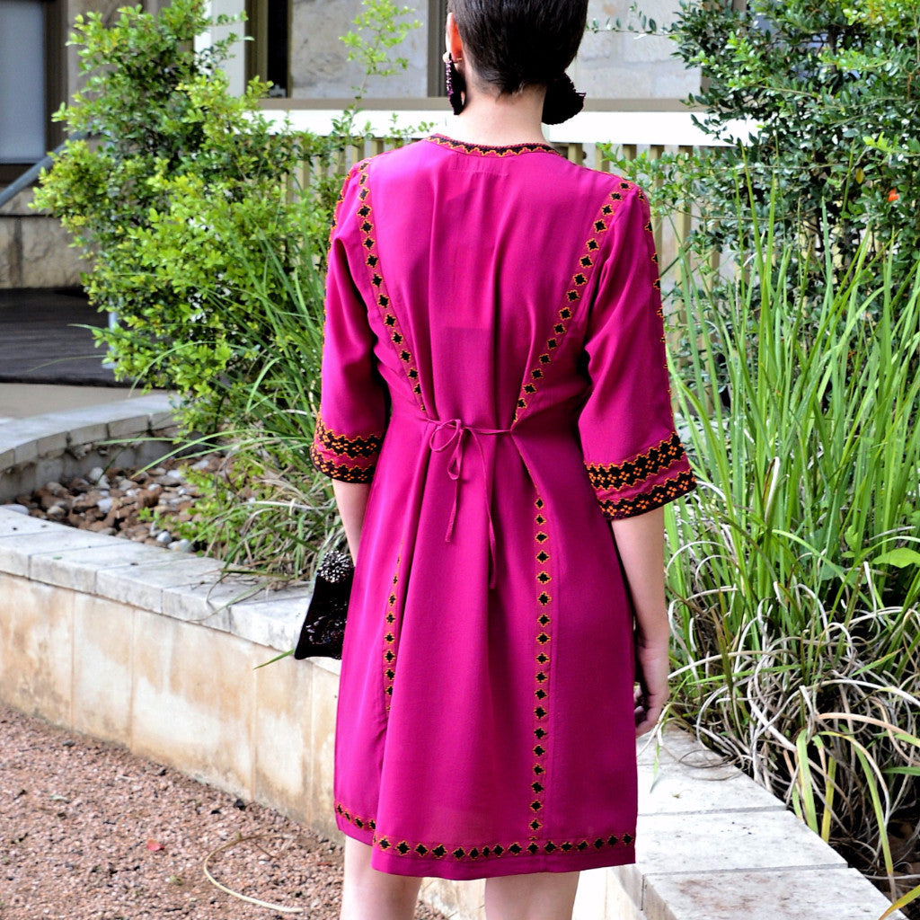 Limited Edition Embroidered Silk Crepe Dress #269
