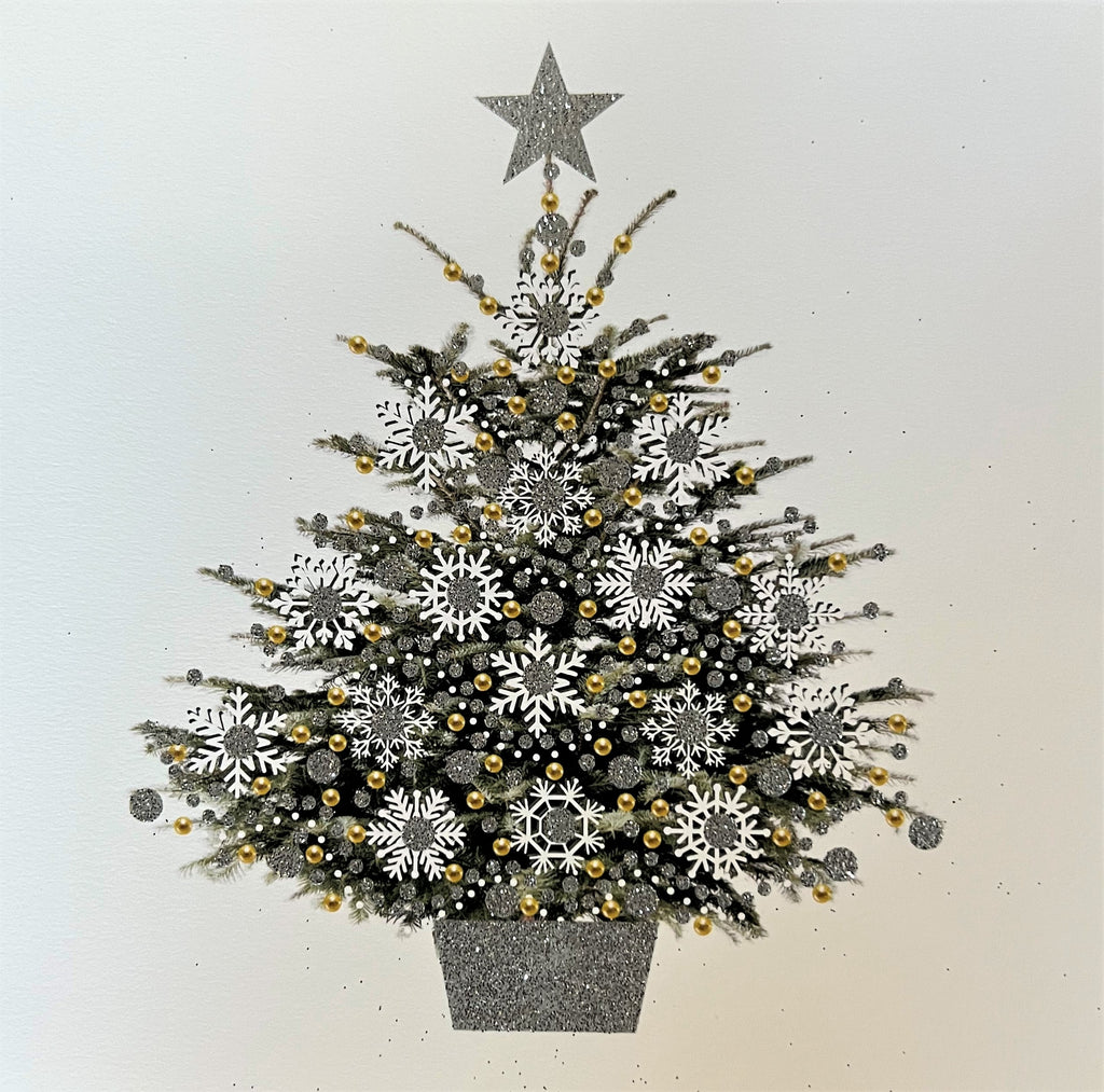 Silver Christmas Tree Card #L2176