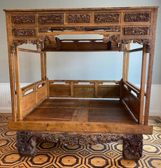 Late 19th Century Chinese Wedding/Opium Canopy Bed