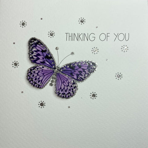 Purple Butterfly "Thinking of You" Card
