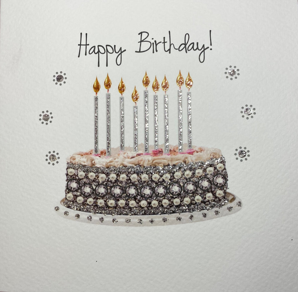 Silver Birthday Cake Card