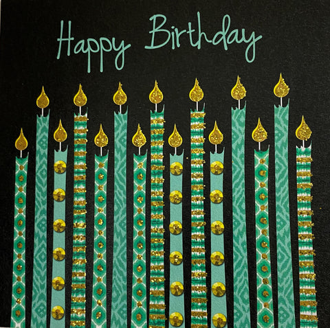 Batik Candles Birthday Card